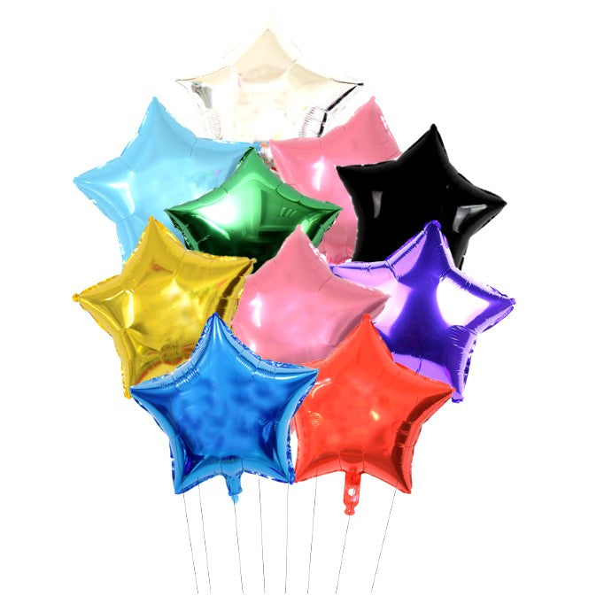 Balon din Folie Metalizata, Vivimall, Figurina Stea, Model Simplu, Tematica Aniversare, 40 cm, Ambalaj Individual, Pai Inclus, Umflare cu Aer sau Heliu, Verde - vivimall.ro