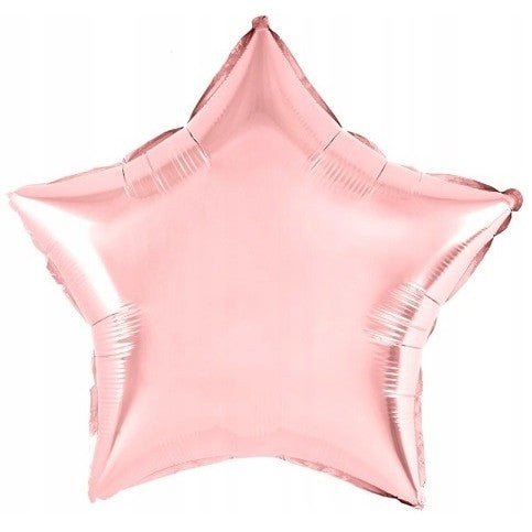 Balon din Folie Metalizata, Vivimall, Figurina Stea, Model Simplu, Tematica Aniversare, 40 cm, Ambalaj Individual, Pai Inclus, Umflare cu Aer sau Heliu, Rose - vivimall.ro