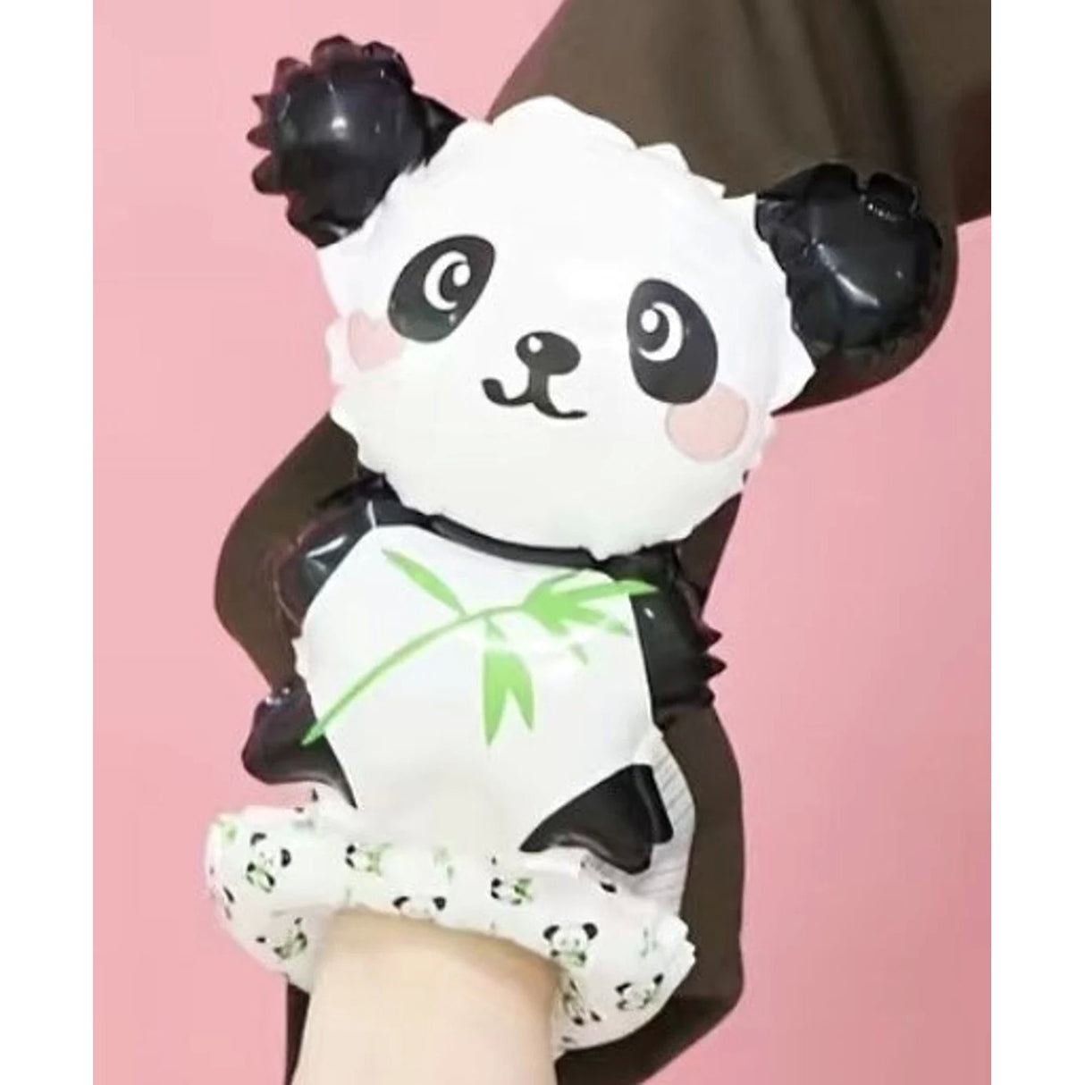 Balon brățară Panda din folie aluminiu, decor petrecere copii, vedere laterală, 13x35 cm
