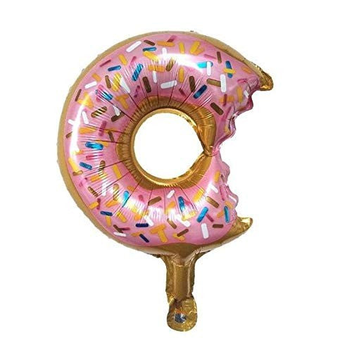 Balon din Folie Metalizata, Vivimall, Mini Figurine Dulciuri, Model Gogoasa Muscata, Tematica Aniversare, 45x25 cm, Ambalaj Individual, Pai Inclus, Umflare cu Aer sau Heliu, Multicolor - vivimall.ro