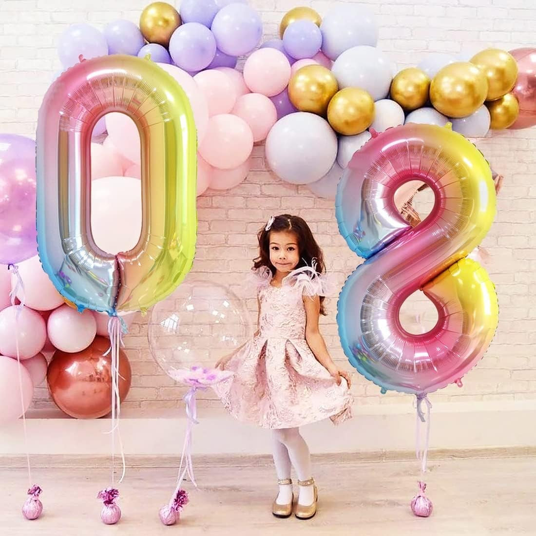 Balon din Folie Metalizata Gradient Vivimall, Figurina Cifra, Tema Aniversare 100 cm, Ambalaj Individual, Pai inclus, Umflare cu Aer sau Heliu, Multicolor, Cifra 0 - vivimall.ro