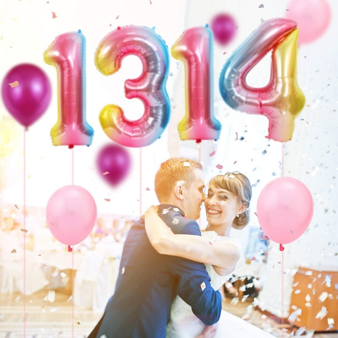 Balon din Folie Metalizata Gradient Vivimall, Figurina Cifra, Tema Aniversare 100 cm, Ambalaj Individual, Pai inclus, Umflare cu Aer sau Heliu, Multicolor, Cifra 4 - vivimall.ro