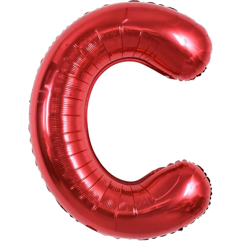 Balon Folie Metalizata Litera C, Vivimall, 40 cm, Umflati cu Heliu sau Aer, Ambalaj Individual, Pai inclus, Rosu - vivimall.ro