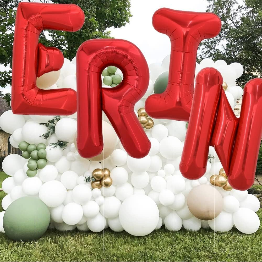 Balon Folie Metalizata Litera E, Vivimall, 40 cm, Umflati cu Heliu sau Aer, Ambalaj Individual, Pai inclus, Rosu - vivimall.ro