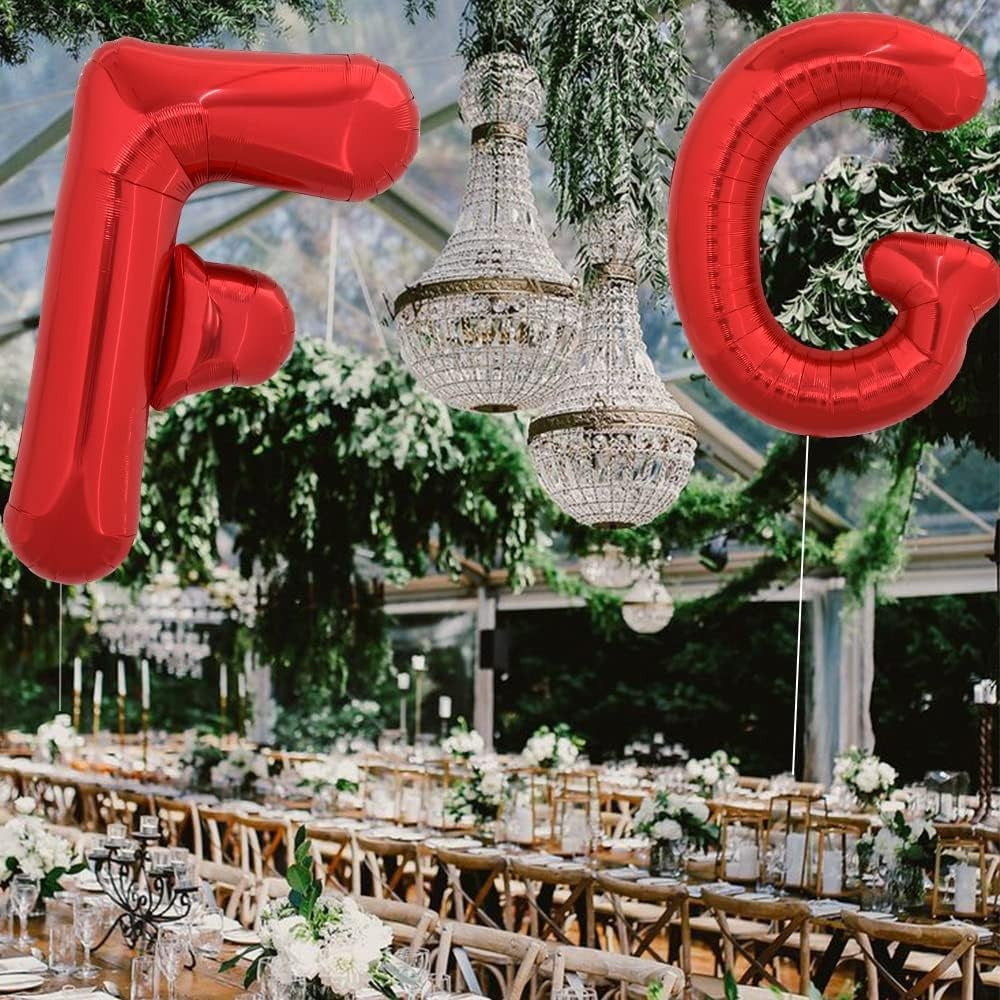 Balon Folie Metalizata Litera F, Vivimall, 40 cm, Umflati cu Heliu sau Aer, Ambalaj Individual, Pai inclus, Rosu - vivimall.ro