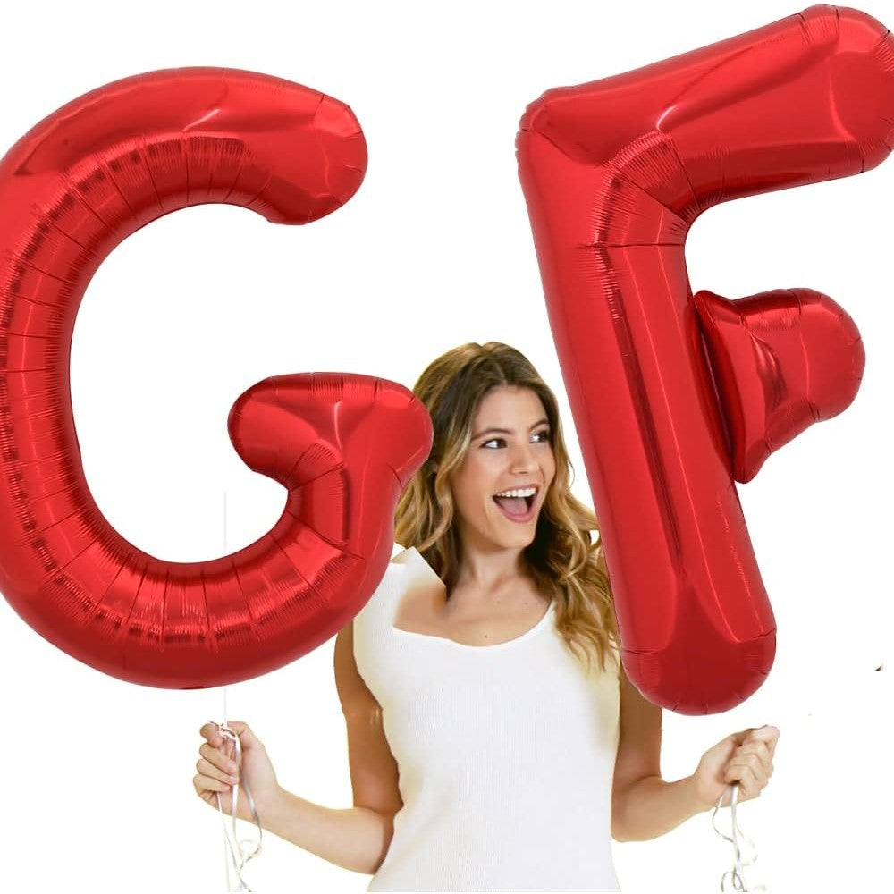 Balon Folie Metalizata Litera G, Vivimall, 40 cm, Umflati cu Heliu sau Aer, Ambalaj Individual, Pai inclus, Rosu - vivimall.ro