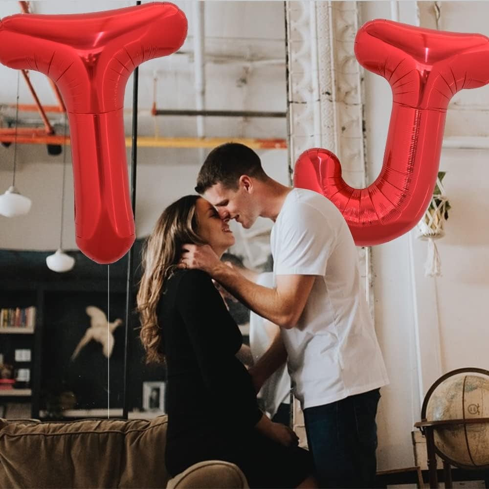 Balon Folie Metalizata Litera J, Vivimall, 40 cm, Umflati cu Heliu sau Aer, Ambalaj Individual, Pai inclus, Rosu - vivimall.ro