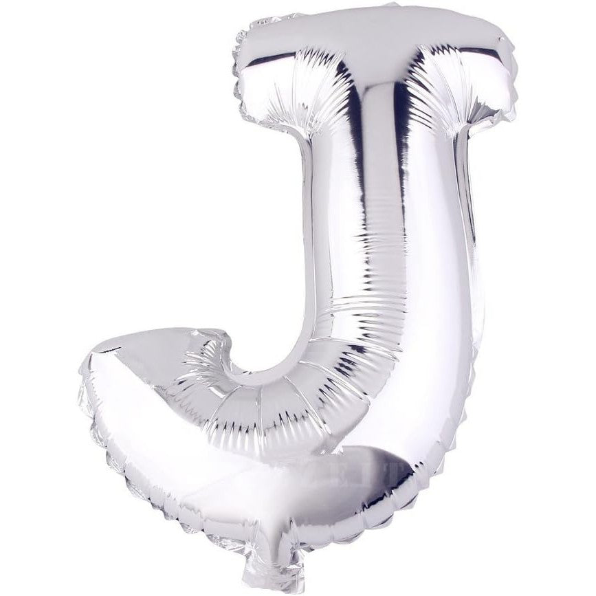 Balon Folie Metalizata Litera J, Vivimall, 80 cm, Umflati cu Heliu sau Aer, Ambalaj Individual, Pai inclus, Argintiu - vivimall.ro