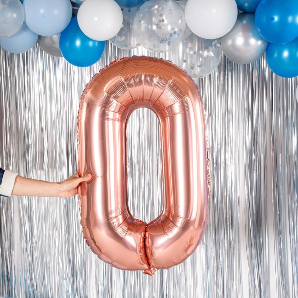 Balon Folie Metalizata Litera O, Vivimall, 100 cm, Umflati cu Heliu sau Aer, Ambalaj Individual, Pai inclus, Rose Gold - vivimall.ro