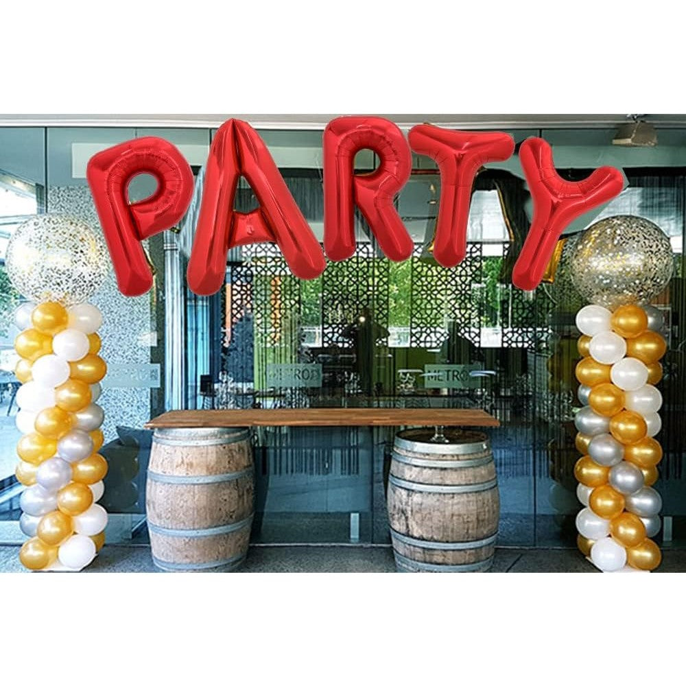 Balon Folie Metalizata Litera P, Vivimall, 40 cm, Umflati cu Heliu sau Aer, Ambalaj Individual, Pai inclus, Rosu - vivimall.ro