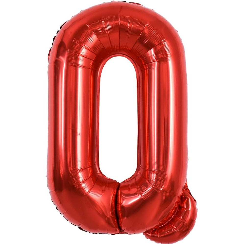 Balon Folie Metalizata Litera Q, Vivimall, 40 cm, Umflati cu Heliu sau Aer, Ambalaj Individual, Pai inclus, Rosu - vivimall.ro