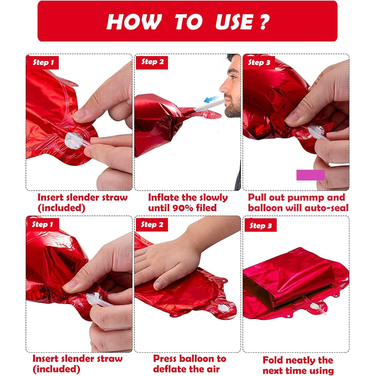 Balon Folie Metalizata Litera S, Vivimall, 40 cm, Umflati cu Heliu sau Aer, Ambalaj Individual, Pai inclus, Rosu - vivimall.ro