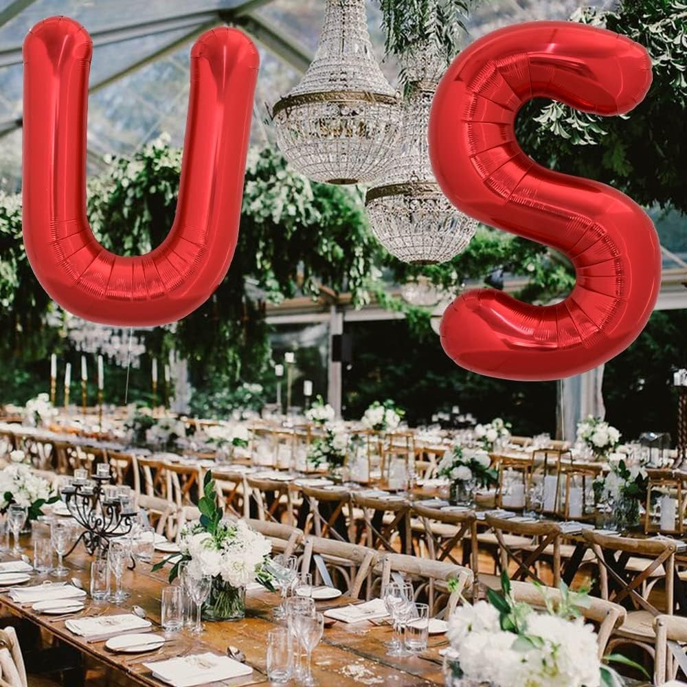 Balon Folie Metalizata Litera U, Vivimall, 40 cm, Umflati cu Heliu sau Aer, Ambalaj Individual, Pai inclus, Rosu - vivimall.ro