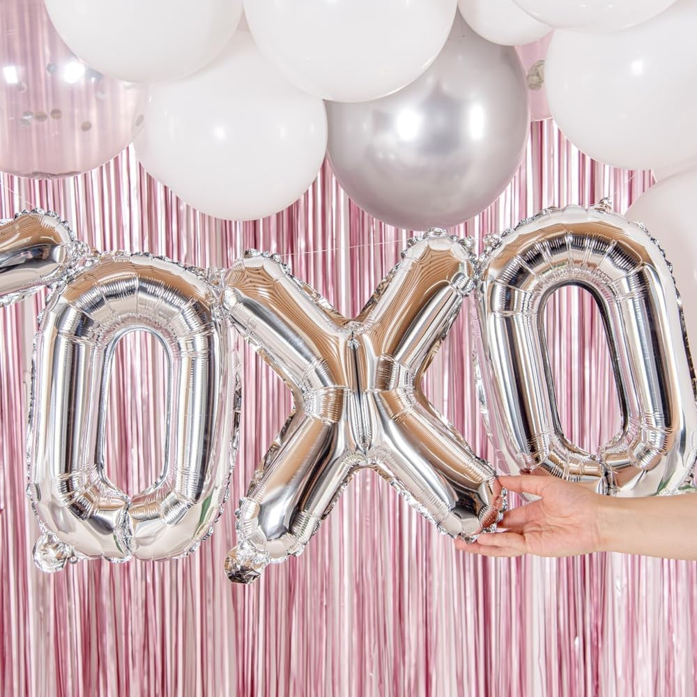 Balon Folie Metalizata Litera X, Vivimall, 80 cm, Umflati cu Heliu sau Aer, Ambalaj Individual, Pai inclus, Argintiu - vivimall.ro