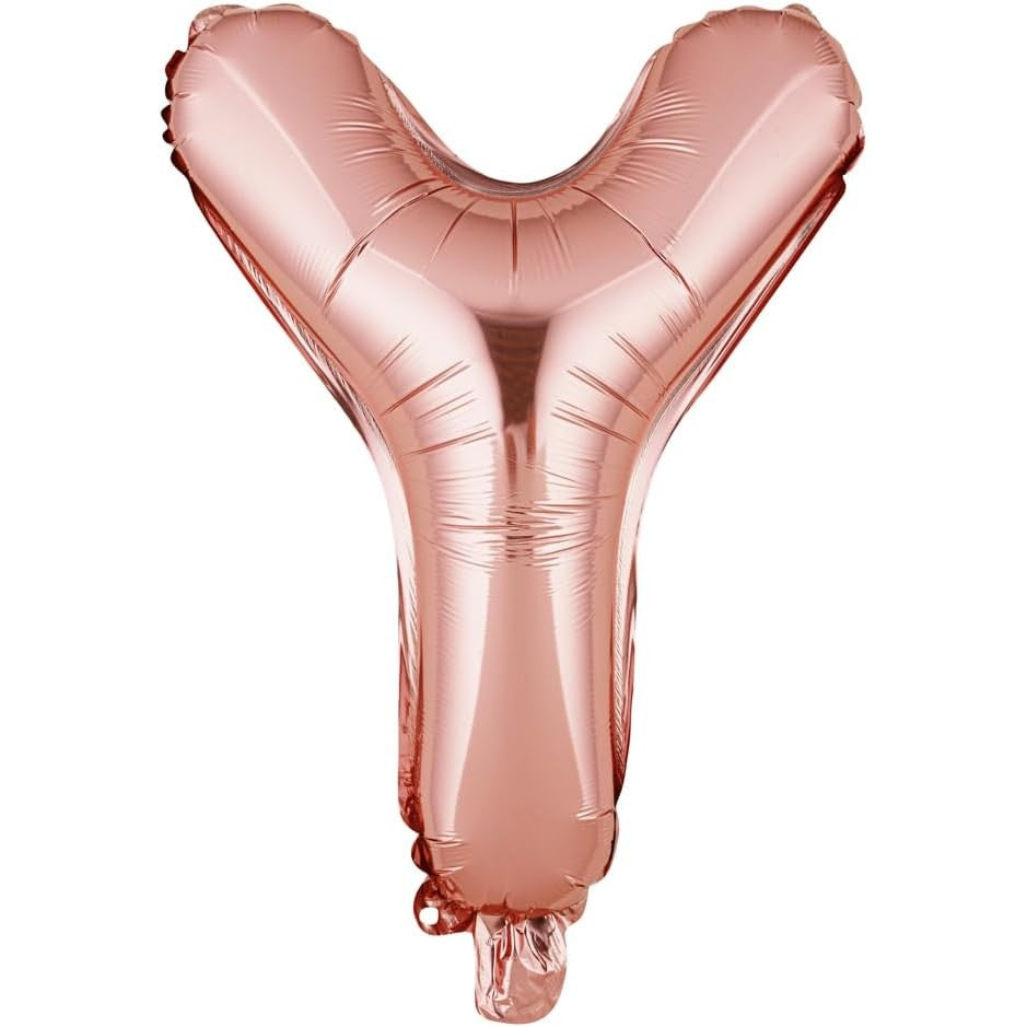 Balon Folie Metalizata Litera Y, Vivimall, 40 cm, Umflati cu Heliu sau Aer, Ambalaj Individual, Pai inclus, Rose Gold - vivimall.ro