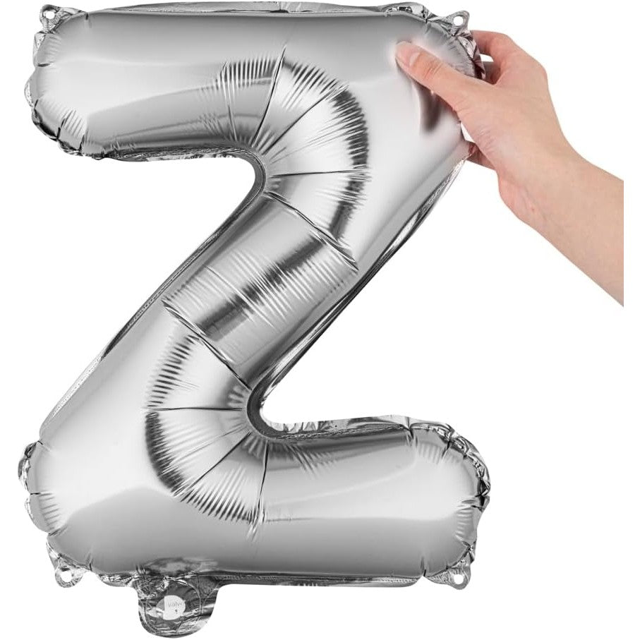 Balon Folie Metalizata Litera Z, Vivimall, 80 cm, Umflati cu Heliu sau Aer, Ambalaj Individual, Pai inclus, Argintiu - vivimall.ro