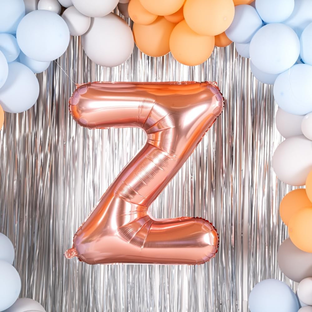 Balon Folie Metalizata Litera Z, Vivimall, 80 cm, Umflati cu Heliu sau Aer, Ambalaj Individual, Pai inclus, Rose Gold - vivimall.ro
