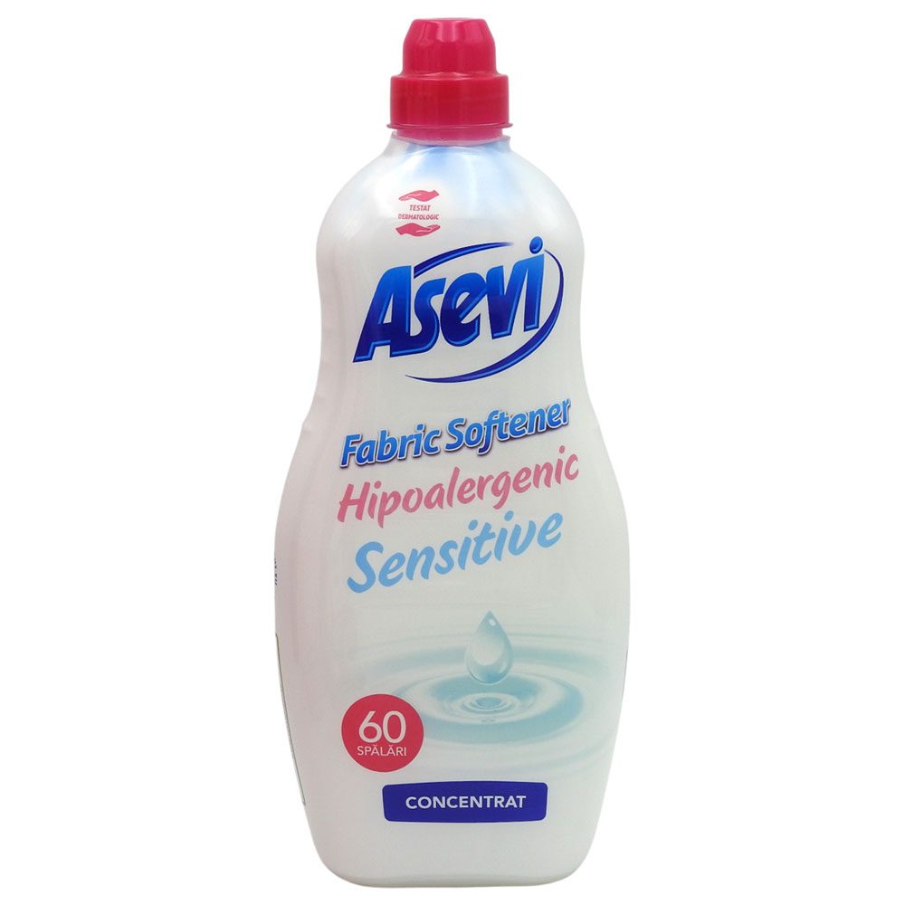 Öblítőkoncentrátum, Asevi, 1,5 L, Sensitive, 60 mosás