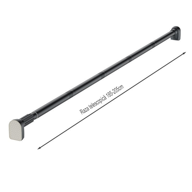 Bara Telescopica Multifunctionala, Vivimall, din Otel Inoxidabil si ABS, Utilizare Universala, Extensie 185 - 205 cm, Fara Perforare Perete, Gri - vivimall.ro