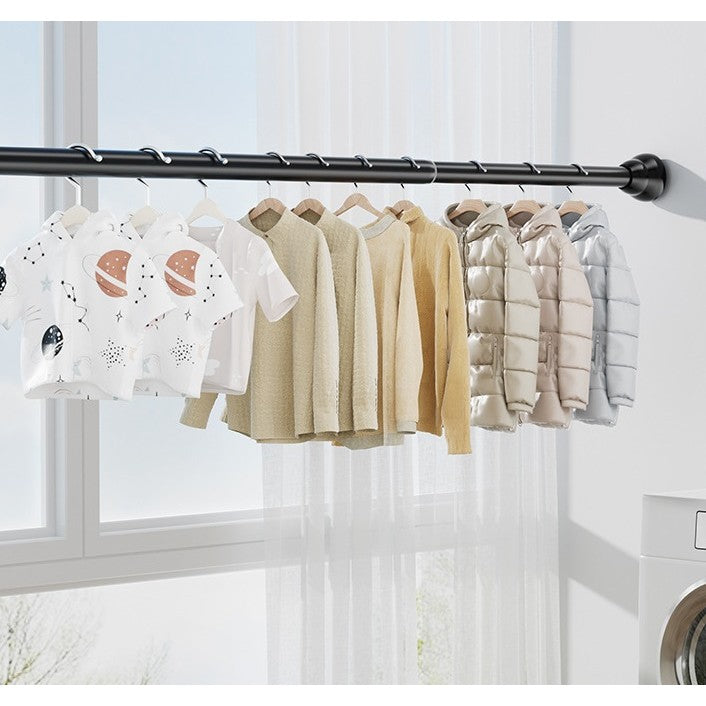 Bara Telescopica Multifunctionala, Vivimall, din Otel Inoxidabil, Utilizare Universala, Retractabila 107 - 195 cm, Fara Perforare Perete, Negru - vivimall.ro