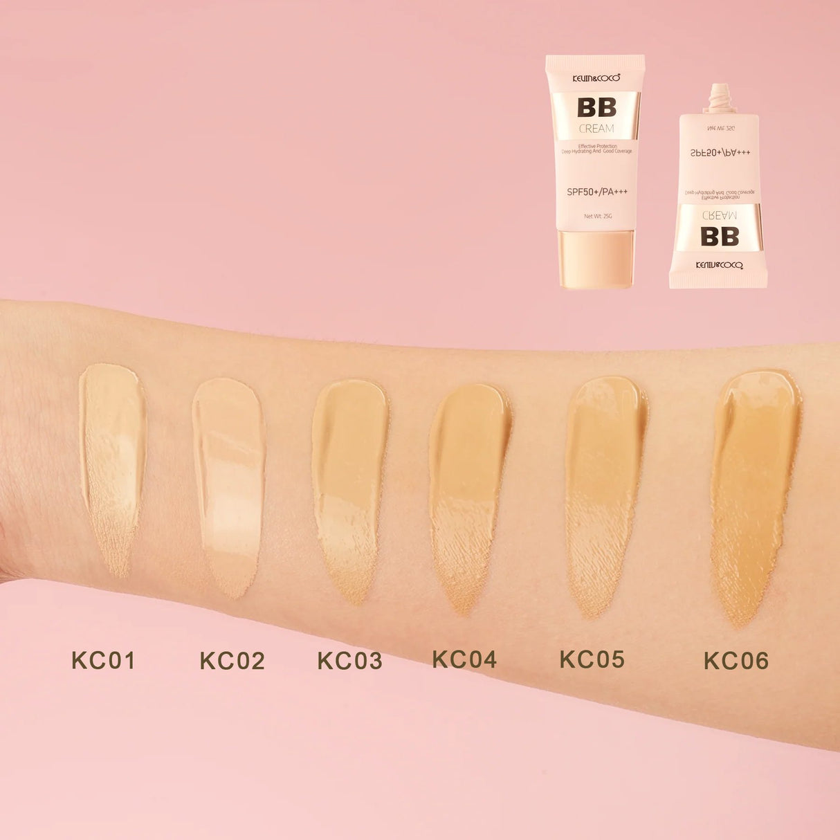 Crema BB Kevin&Coco Radiance-Enhancing, SPF 50+, PA +++, 4.5x1.5x10.8cm, 25 g, Nuanta KC02 - vivimall.ro