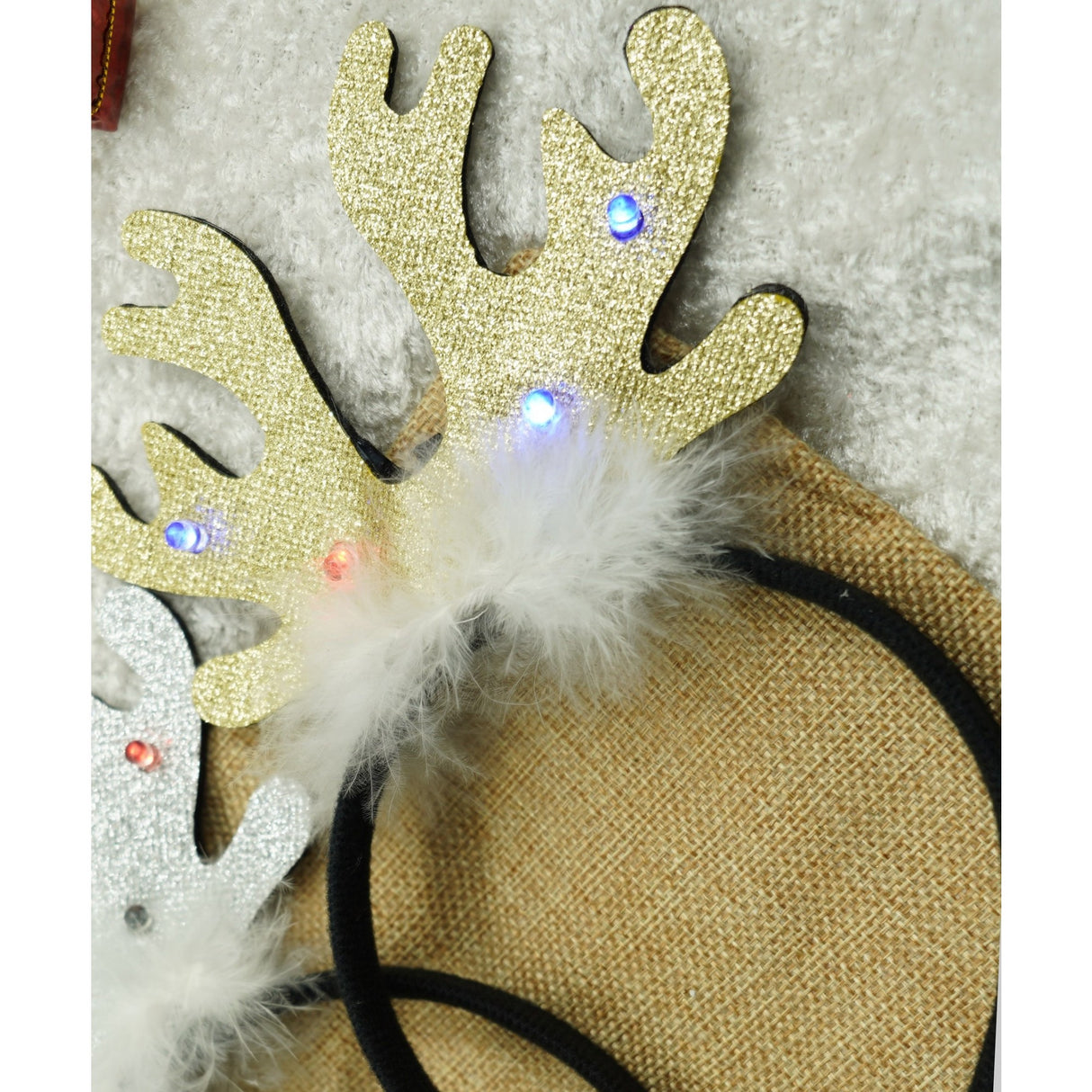 Bentita/cerc ren de Craciun, culoare negru cu auriu, marime standard, Vivimall - vivimall.ro