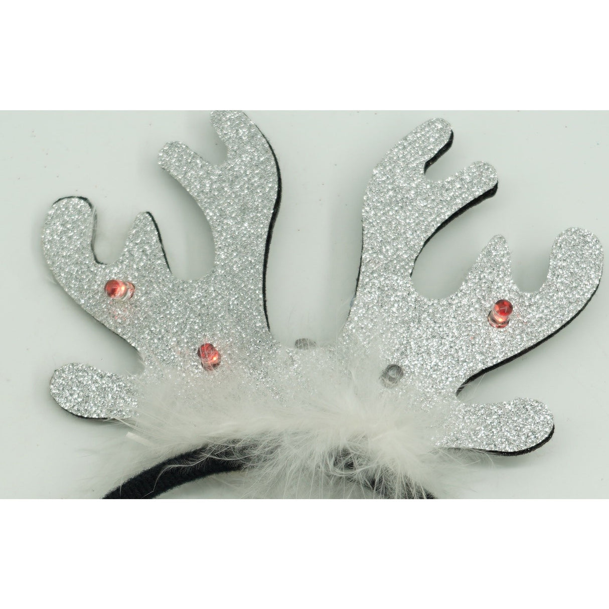 Bentita/cerc ren de Craciun, culoare negru cu gri metalic, marime standard, Vivimall - vivimall.ro