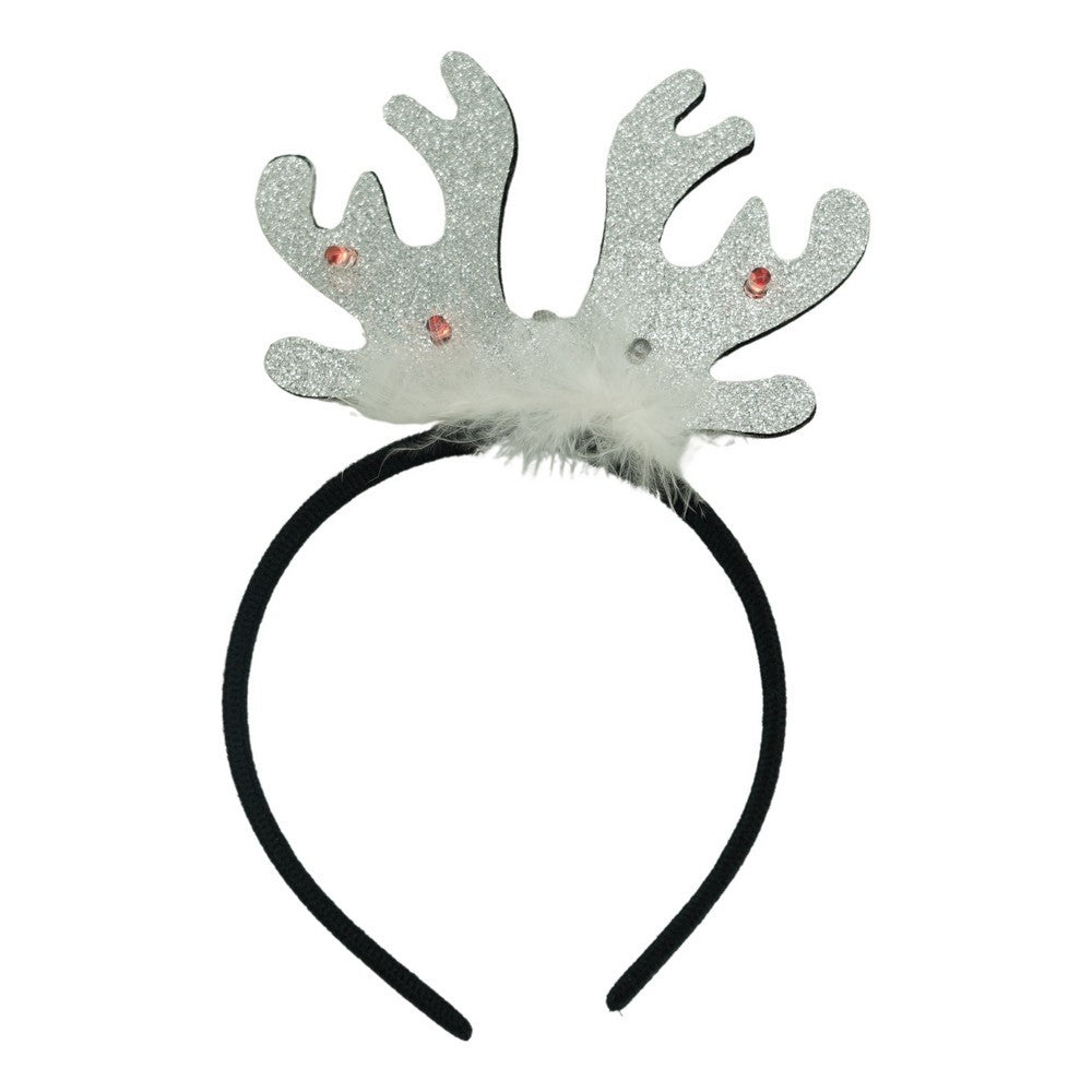 Bentita/cerc ren de Craciun, culoare negru cu gri metalic, marime standard, Vivimall - vivimall.ro