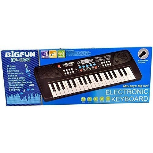 Microfon inclus alături de orga electronică neagră pentru copii, detaliu accesoriu