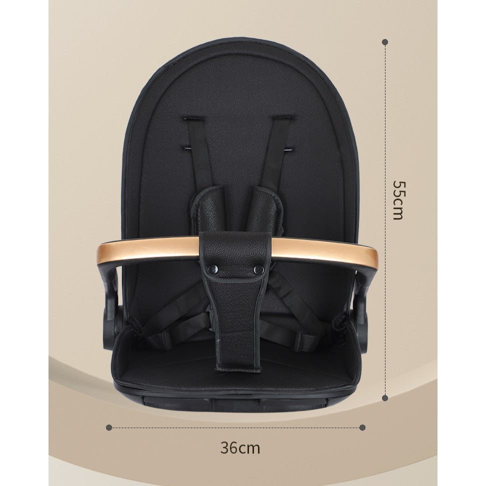 Carucior Sport Flippy 3in1, 6-36 Luni, Reversibil, Pliabil, Tavita pentru Masa, Pozitie de Somn, Centura de Siguranta, Roti 360, Suport Pahar, Copertina pentru Soare, 32x63x95cm, Negru Model Pisicute - vivimall.ro