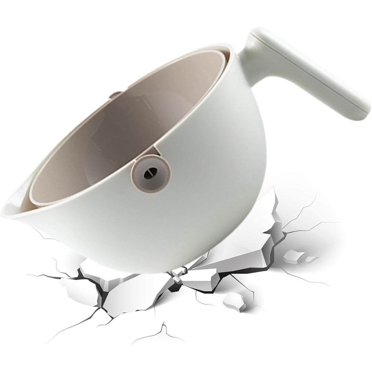 Bol cu Doua Straturi, Vivimall, pentru Fructe, Legume, cu Cos de Scurgere a Apei, 2L, din ABS+PP, 29.9 x 22.5 x 11.8 cm, Alb - Gri - vivimall.ro