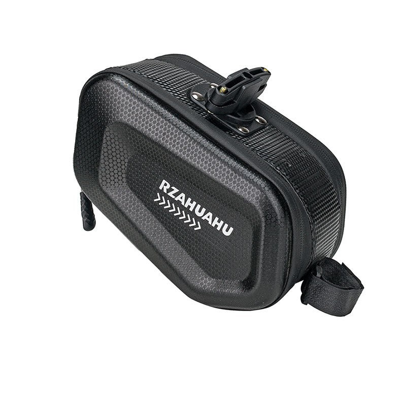 Borseta pentru bicicleta Vivimall, Hard Shell, material piele artificiala si carbon, 20x12x11.5 cm, prindere de sa, capacitate 2L, impermeabila, negru - vivimall.ro