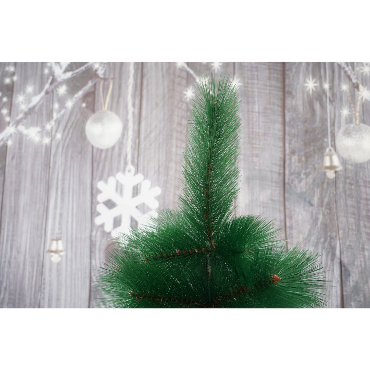 Brad artificial de Craciun tip pin, clasic, pentru interior/exterior, inaltime 180 cm, Vivimall, verde, suport metalic inclus - vivimall.ro