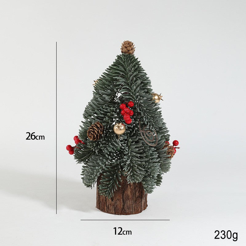 Decoratiune Craciun pentru Masa, Vivimall, Ornament de Decor Model Brad de Craciun de Dimensiuni Mici, pentru Birou si Interior, din Plastic 26 x 12 x 12 cm, Verde - vivimall.ro