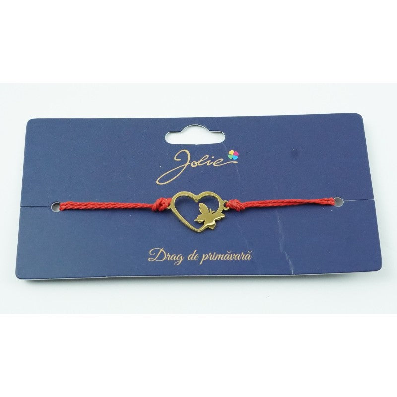 Bratara Aurie Inox M11 Inima cu Fluture - vivimall.ro