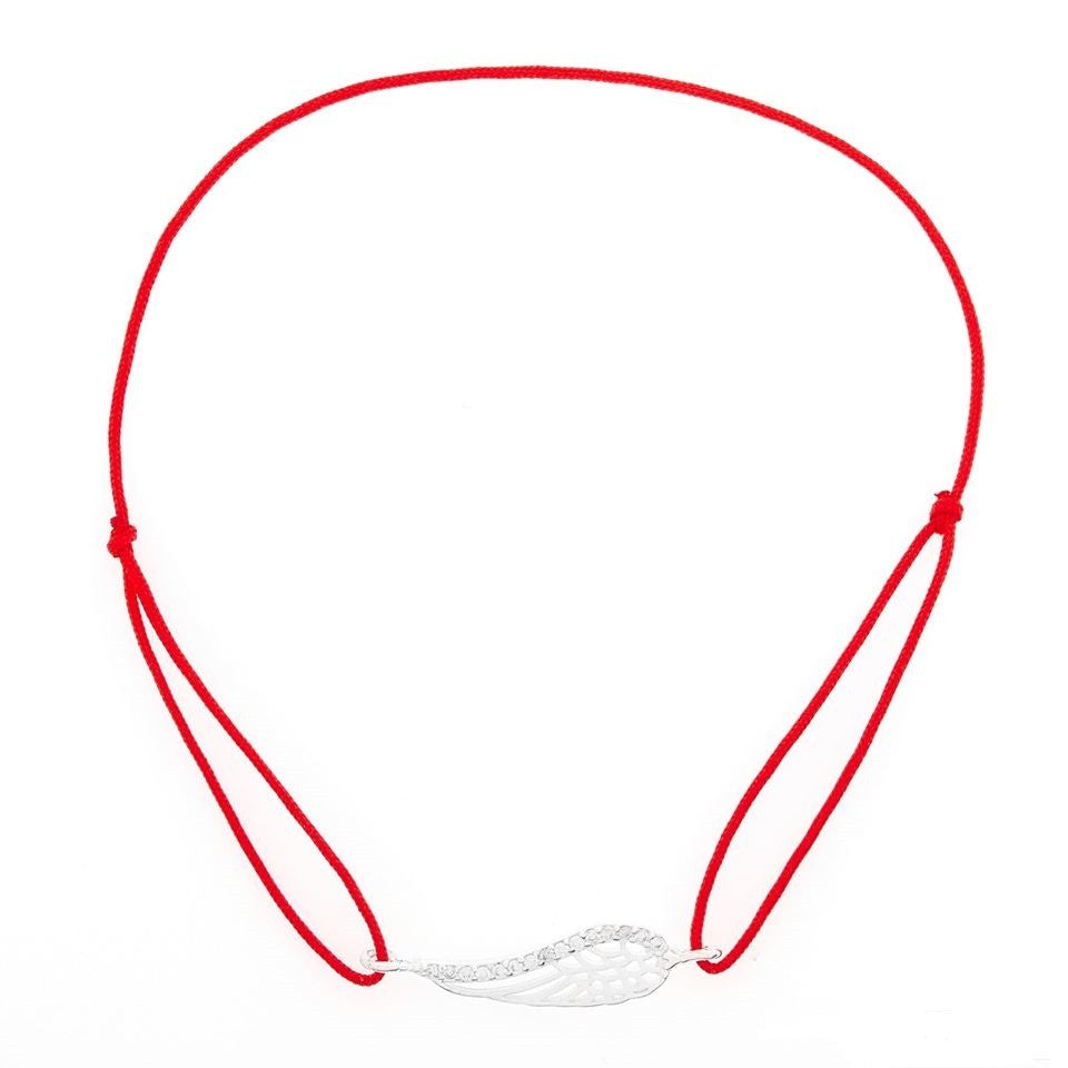 Bratara Snur Reglabil, Argint 925, Aripa cu Pietre, Jolie Silver, 0.9 g, 2.5 cm x 0.8 cm - vivimall.ro