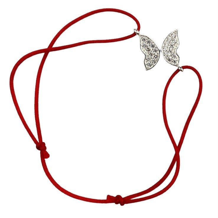 Bratara Snur Reglabil, Argint 925, Fluture Cu Zirconii, Jolie Silver, 0.9 g, 2 cm x 1.2 cm - vivimall.ro