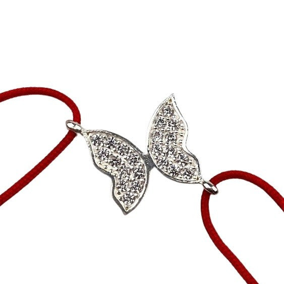 Bratara Snur Reglabil, Argint 925, Fluture Cu Zirconii, Jolie Silver, 0.9 g, 2 cm x 1.2 cm - vivimall.ro