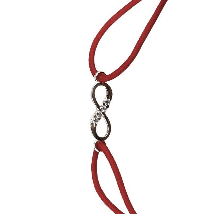 Bratara Snur Reglabil, Argint 925, Infinit cu Minizirconii, Jolie Sliver, 0.5 g, 1.5 cm x 0.5 cm - vivimall.ro