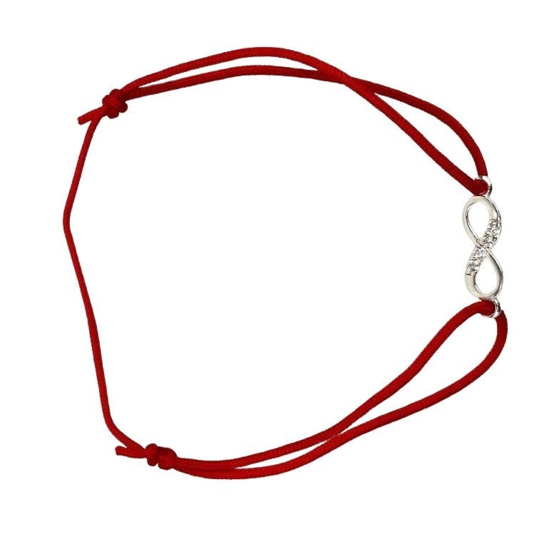 Bratara Snur Reglabil, Argint 925, Infinit cu Minizirconii, Jolie Sliver, 0.5 g, 1.5 cm x 0.5 cm - vivimall.ro