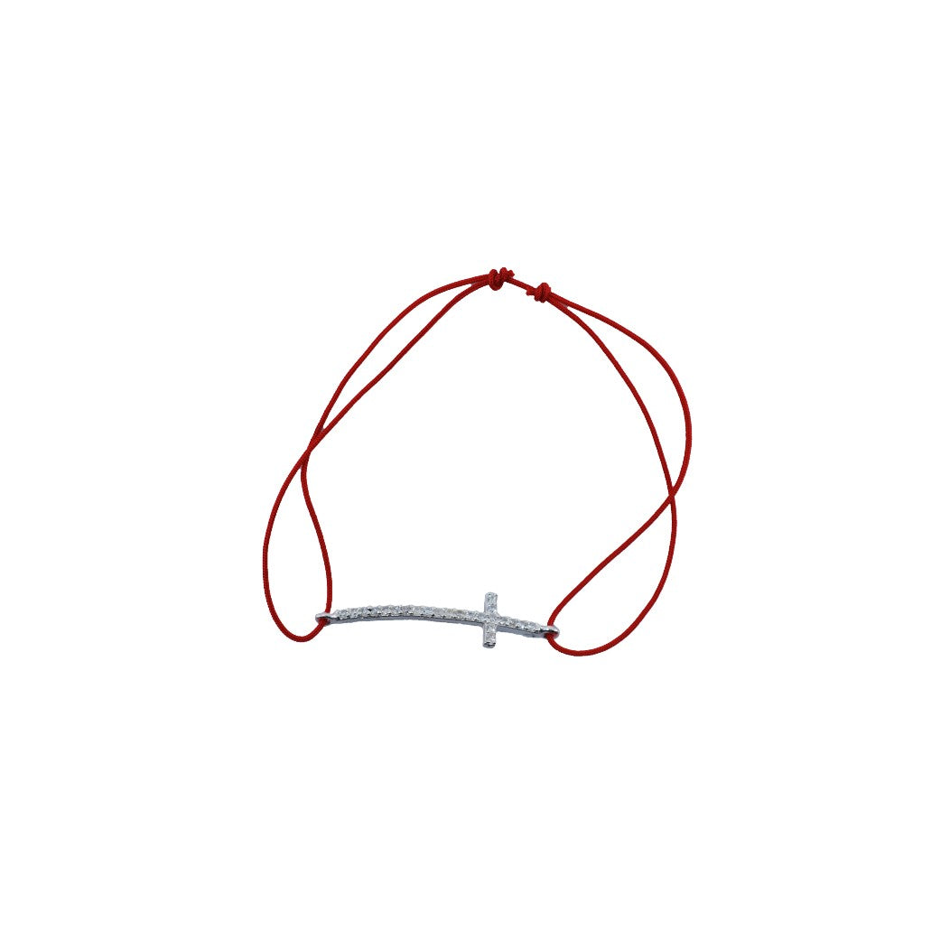Bratara cu nod dublu din Argint 925 Cruce cu pietre, 0.8 g - vivimall.ro