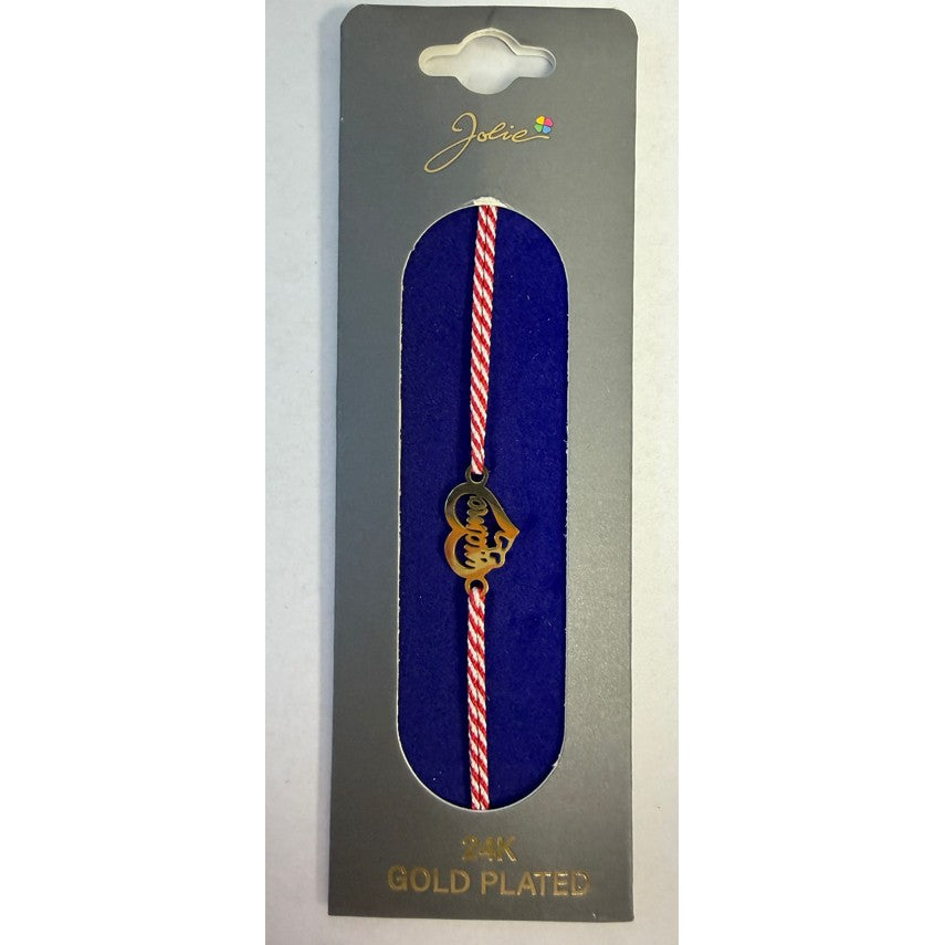 Bratara Placata cu Aur 24k, Snur Rosu, Model 8 - vivimall.ro