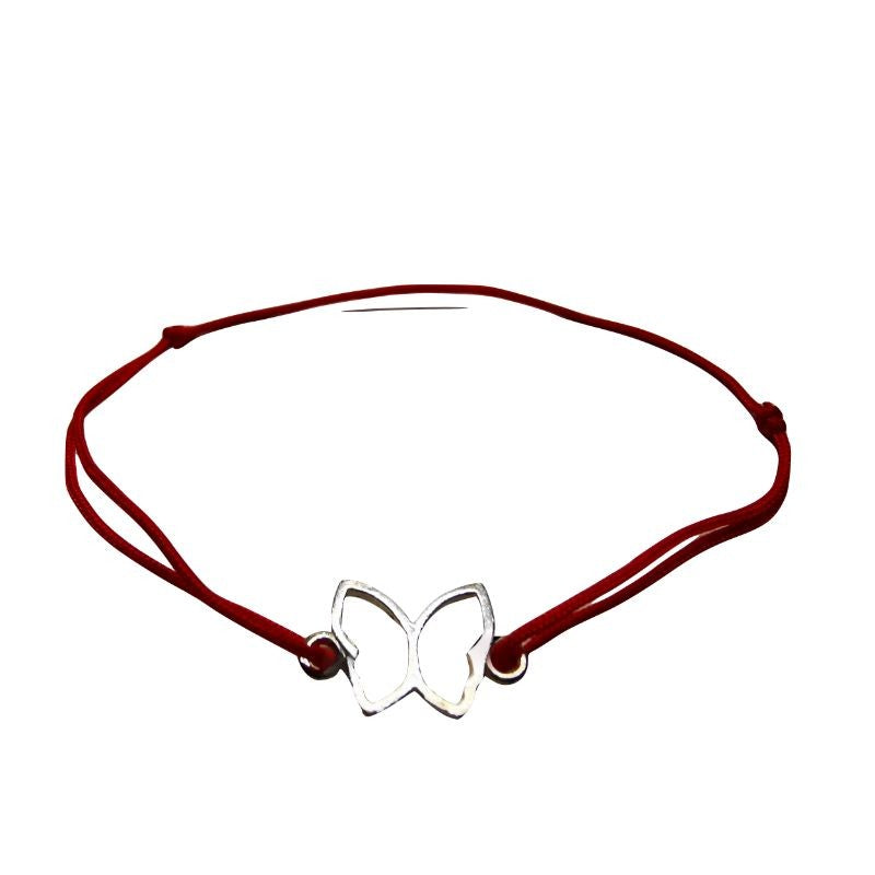 Bratara Snur Reglabil, Argint 925, Fluturas Contur, Jolie Silver, 0.6 g, 1.8 cm x 1 cm - vivimall.ro