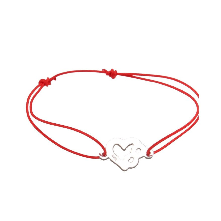 Bratara Snur Reglabil, Argint 925, Infinit in Inima, Jolie Silver, 0.5 g, 1.5 cm x 1 cm - vivimall.ro