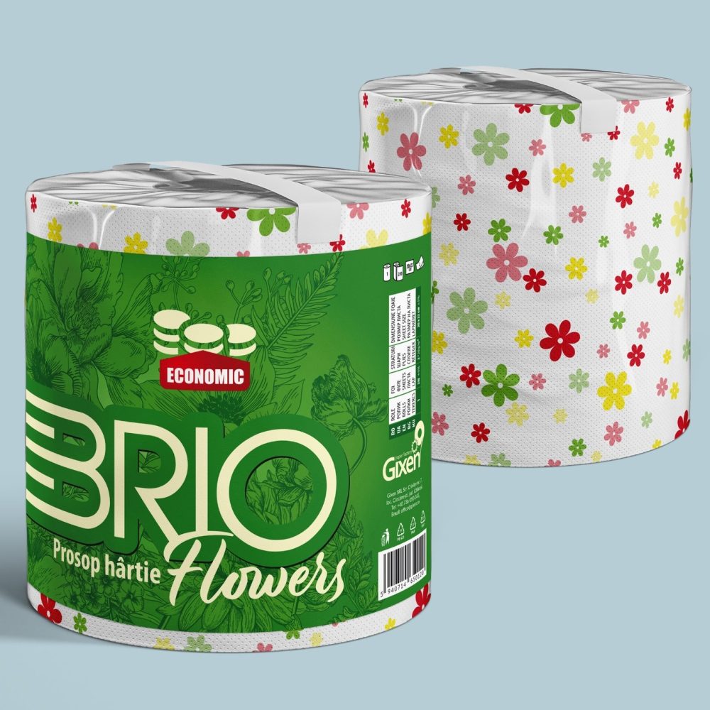 Brio Prosop Bucatarie 400 g 2 Straturi Flower