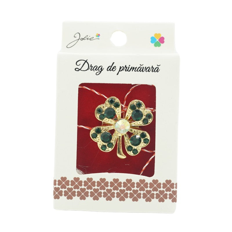 Brosa Mica in Cutie Trifoi cu Perla - vivimall.ro