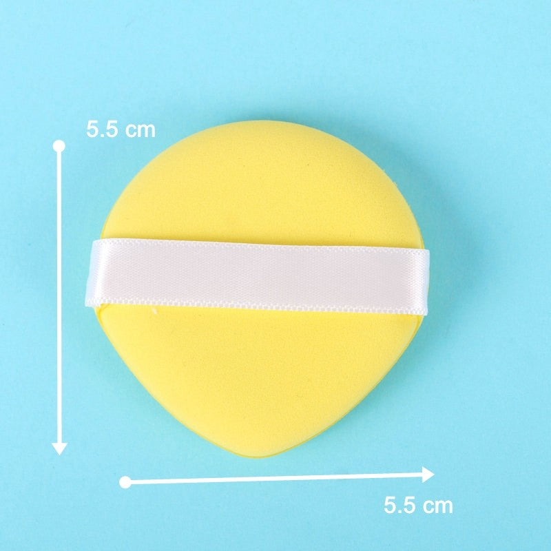 Burete de Machiaj Triunghi Flippy, Reutilizabili, Utilizare Umeda sau Uscata, 5.5 x 5.5 x 0.9 cm, Powder Puff, Galben