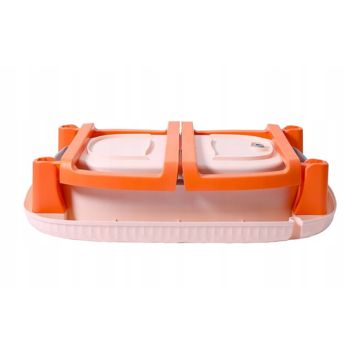 Cada Pliabila pentru Baie, Vivimall, din PP+TPE, pentru Copii 0-6 Ani, cu Picioare, Suport de Sezut, Scurgere Etans, 80 x 52 x 42 cm, Portocaliu - vivimall.ro