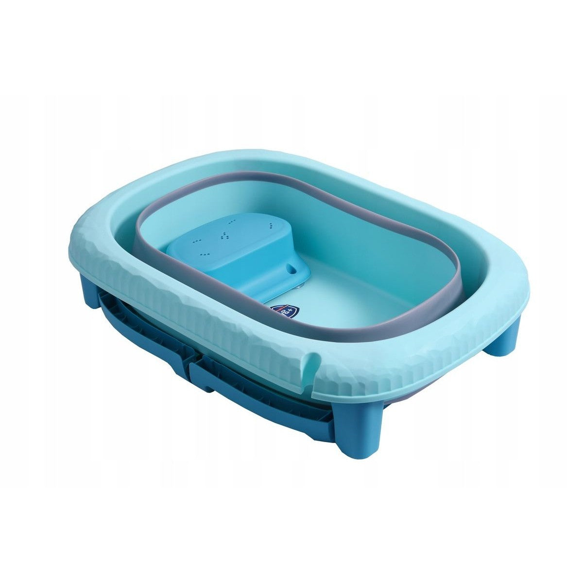 Cada Pliabila pentru Baie, Vivimall, din PP+TPE, pentru Copii 0-6 Ani, cu Picioare, Suport de Sezut, Scurgere Etans, 48.5x25x72 cm, Albastru - vivimall.ro