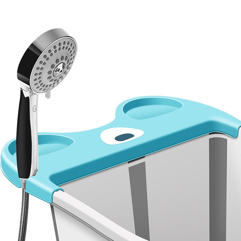 Cada Pliabila pentru Baie, Vivimall, din PP+TPE, pentru Copii +6 Luni, Model Ursulet, Scaun de Interior, Detasabil, 82 x 50 x 54 cm, Albastru - vivimall.ro